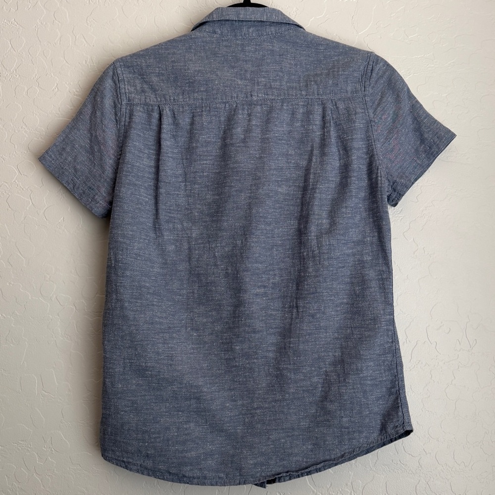 Bridge and Burn Women’s Lana Button Up Shirt Short Sleeve Blue XS - Picture 3 of 9